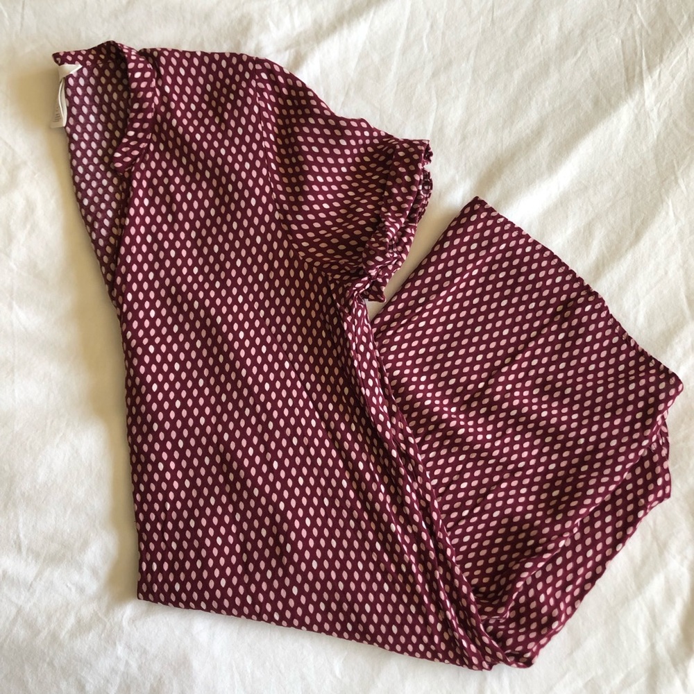 H&M- Burgundy Linen Dress- Size 6